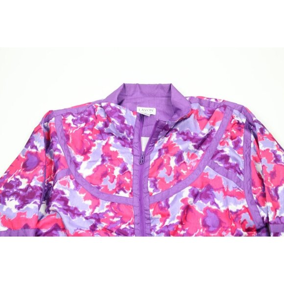Vtg 90s Streetwear Womens Large Abstract 2 Piece Windbreaker Track Suit Joggers - Picture 3 of 16